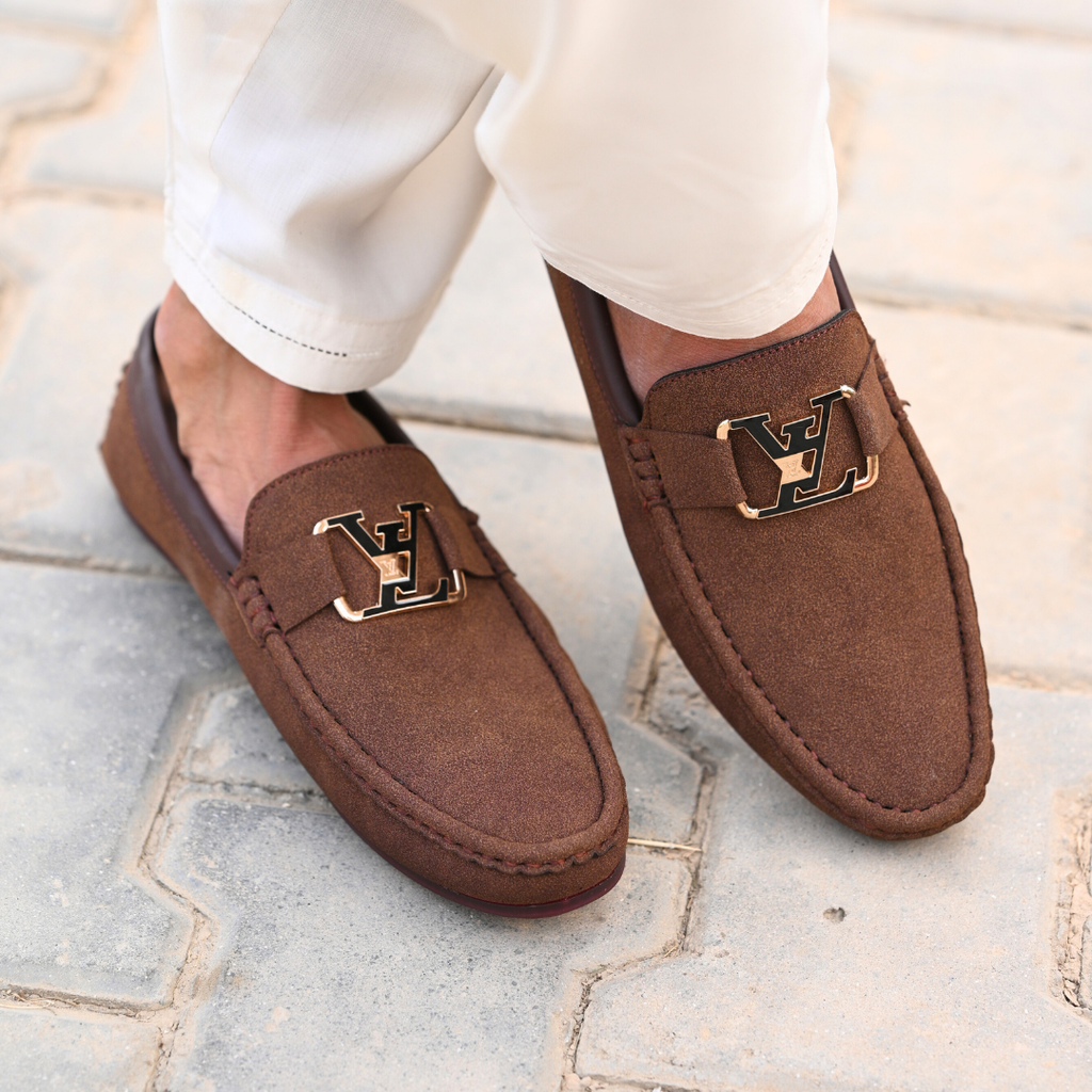Luxe Suede Buckle Loafer – Chocolate Brown