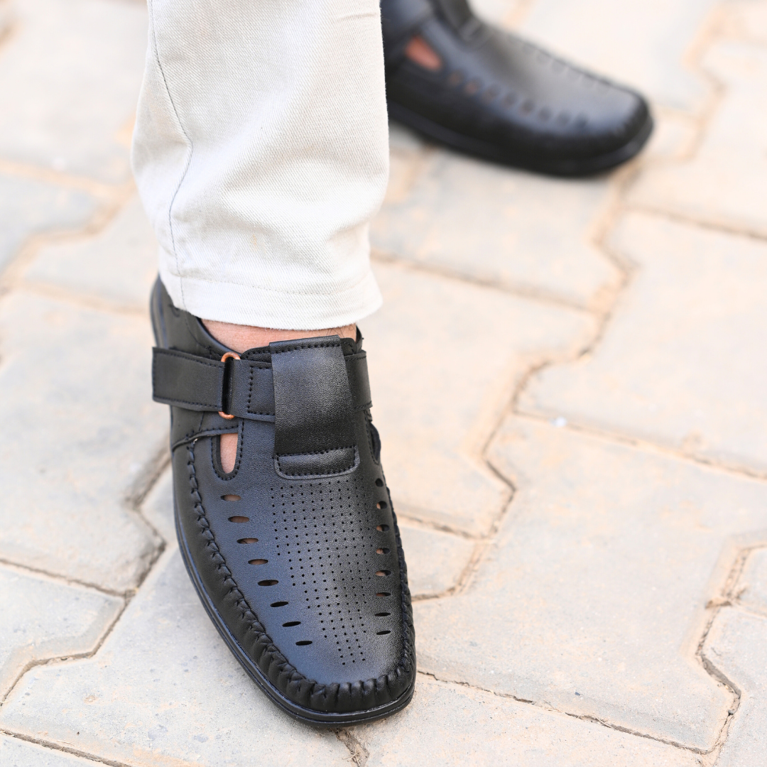 Executive Strap Sandal - Black