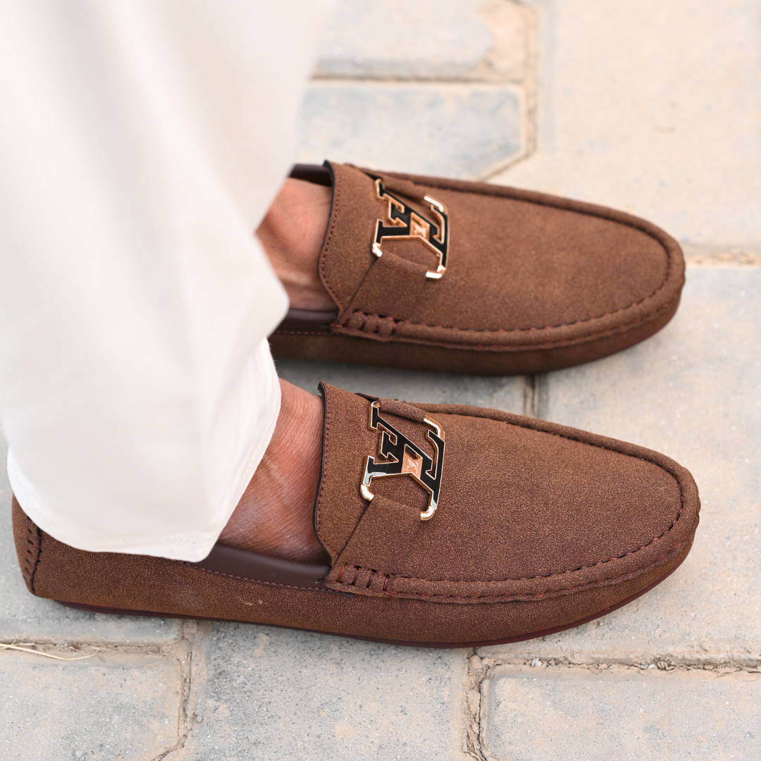 Luxe Suede Buckle Loafer – Chocolate Brown