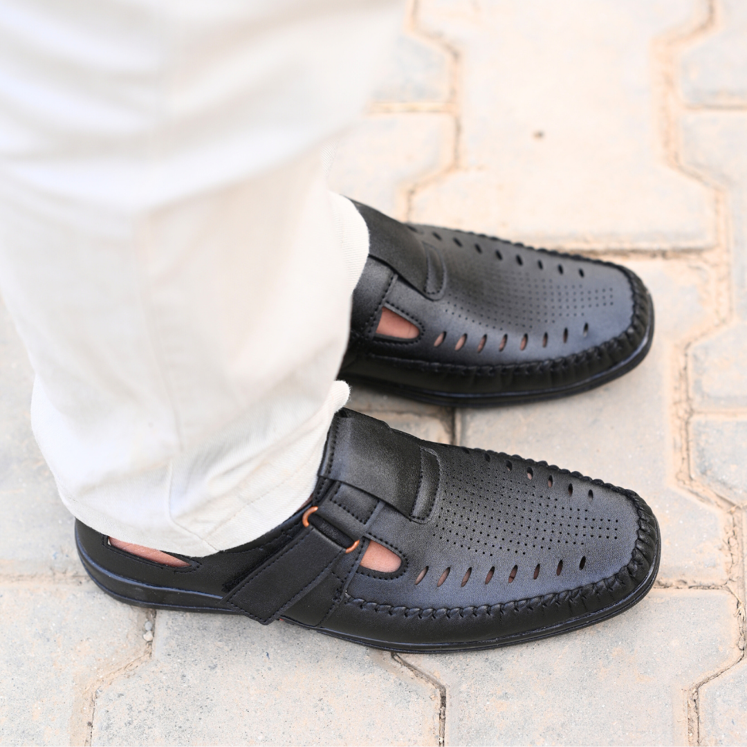 Executive Strap Sandal - Black