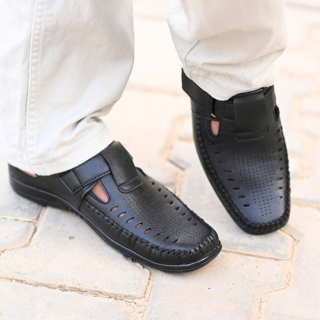 Executive Strap Sandal - Black