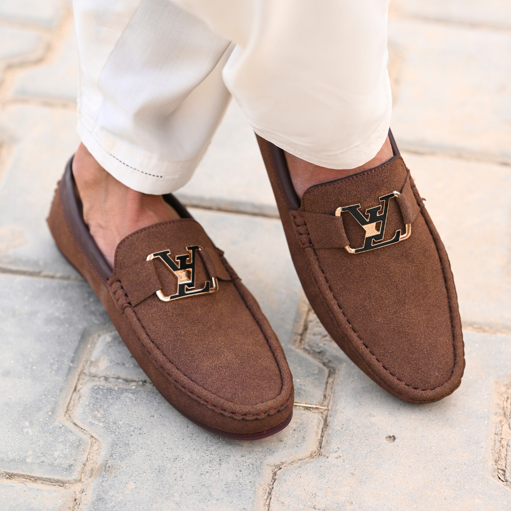 Luxe Suede Buckle Loafer – Chocolate Brown